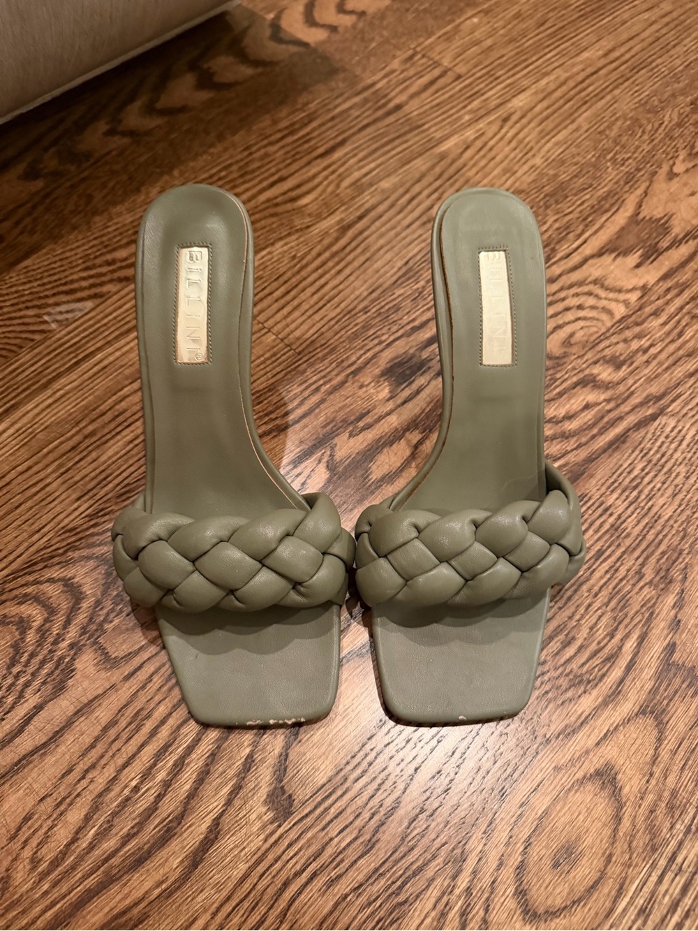 Billini Olive Braided Slide Mules